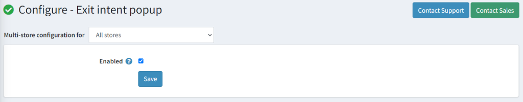Exit Intent Popup configure